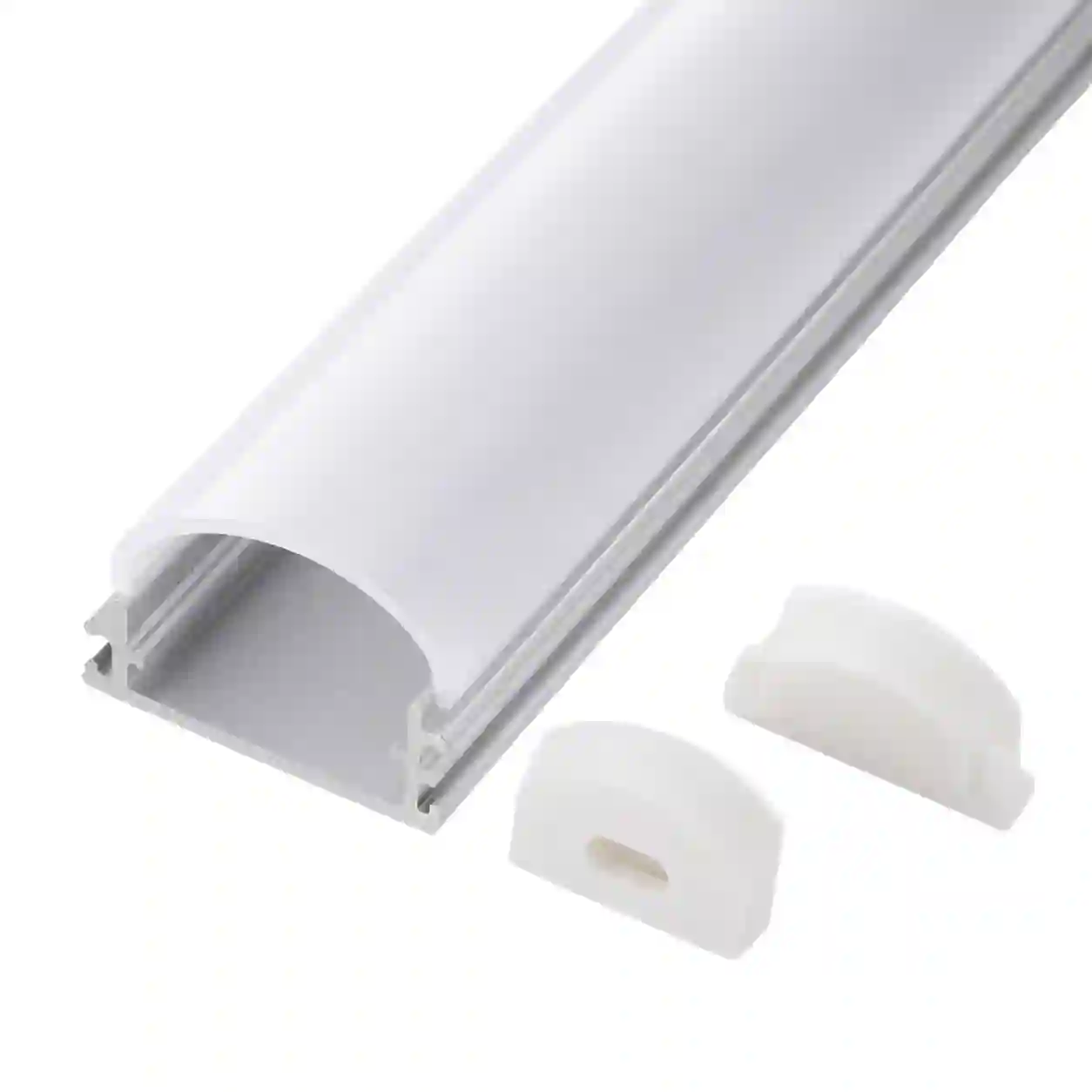 Technický průřez profilu TUBE vnější šíře 18mm kanál 10,6mm výška 4,8mm horní část 12,6mm stříbrný hliník
